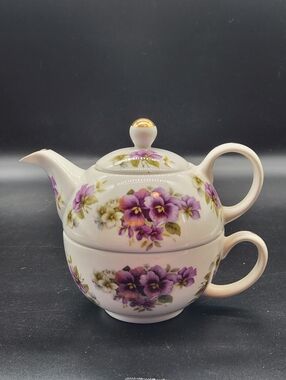Vintage Arthur Wood & Son England Stackable Tea-for-one Set Teapot